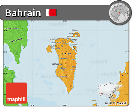 Political Shades Map of Bahrain
