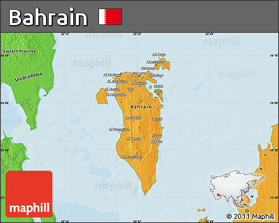 Political Shades Map of Bahrain