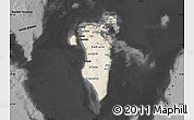 Satellite Map of Bahrain, darken, desaturated