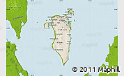 Satellite Map of Bahrain, physical outside
