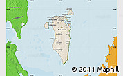 Satellite Map of Bahrain, political shades outside