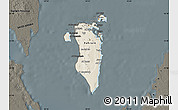 Shaded Relief Map of Bahrain, darken