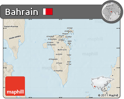 Shaded Relief Map of Bahrain