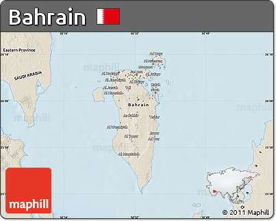 Shaded Relief Map of Bahrain