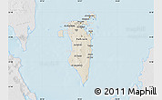 Shaded Relief Map of Bahrain, lighten, desaturated, land only