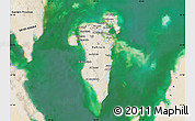 Shaded Relief Map of Bahrain, satellite outside