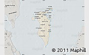 Shaded Relief Map of Bahrain, semi-desaturated