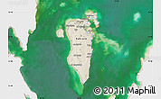 Shaded Relief Map of Bahrain, single color outside, satellite sea