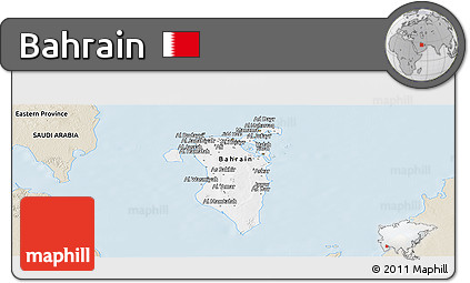 Classic Style Panoramic Map of Bahrain