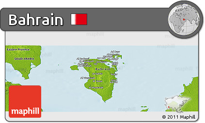 Physical Panoramic Map of Bahrain