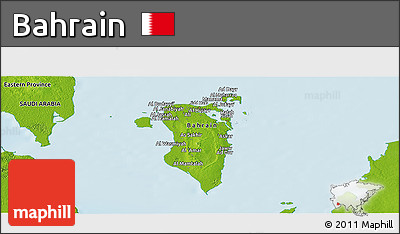 Physical Panoramic Map of Bahrain