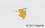Political Panoramic Map of Bahrain, cropped outside