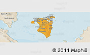 Political Panoramic Map of Bahrain, satellite outside, bathymetry sea