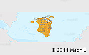 Political Panoramic Map of Bahrain, single color outside, bathymetry sea