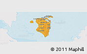 Political Panoramic Map of Bahrain, single color outside