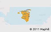 Political Panoramic Map of Bahrain, single color outside, shaded relief sea