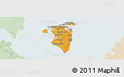 Political Shades Panoramic Map of Bahrain, lighten