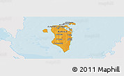 Political Shades Panoramic Map of Bahrain, single color outside