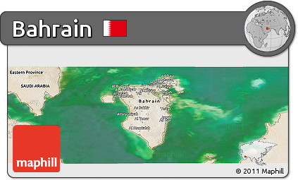 Satellite Panoramic Map of Bahrain