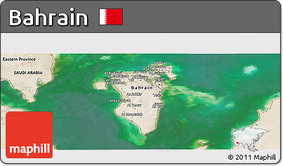 Satellite Panoramic Map of Bahrain