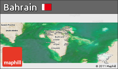Satellite Panoramic Map of Bahrain