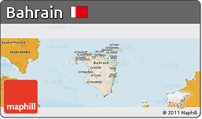 Satellite Panoramic Map of Bahrain, political outside