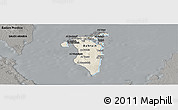 Shaded Relief Panoramic Map of Bahrain, darken, semi-desaturated
