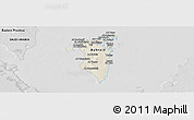 Shaded Relief Panoramic Map of Bahrain, desaturated