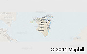 Shaded Relief Panoramic Map of Bahrain, lighten