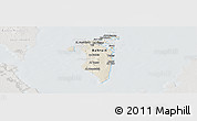Shaded Relief Panoramic Map of Bahrain, lighten, semi-desaturated