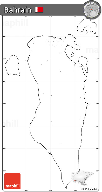 Blank Simple Map of Bahrain, no labels