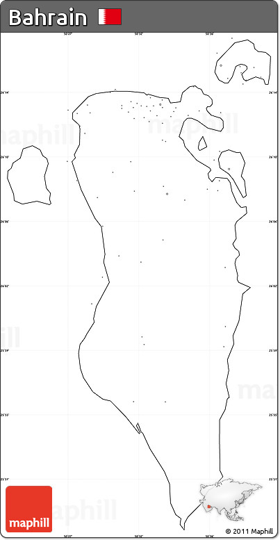 Blank Simple Map of Bahrain, no labels