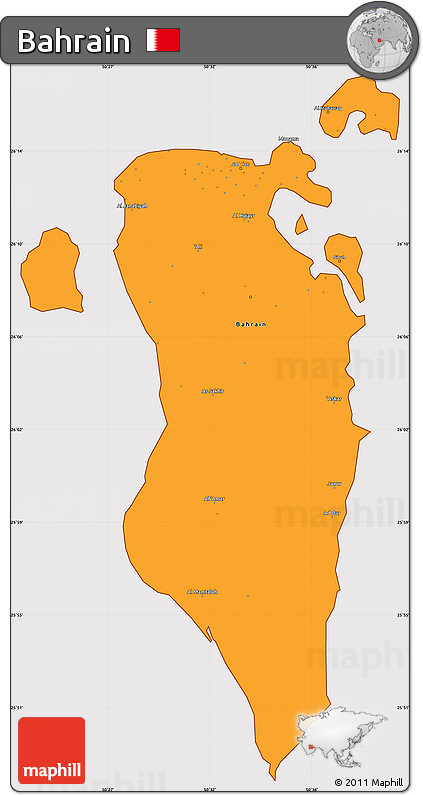 Political Simple Map of Bahrain, cropped outside