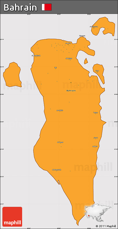 Political Simple Map of Bahrain, cropped outside