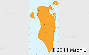 Political Simple Map of Bahrain, single color outside, borders and labels