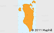 Political Shades Simple Map of Bahrain, political outside