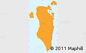 Political Shades Simple Map of Bahrain, single color outside