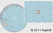 Blank Location Map of Baker Island, gray outside, hill shading outside