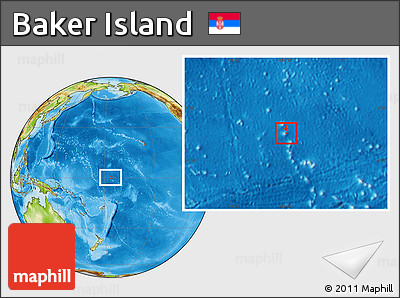 Blank Location Map of Baker Island, physical outside