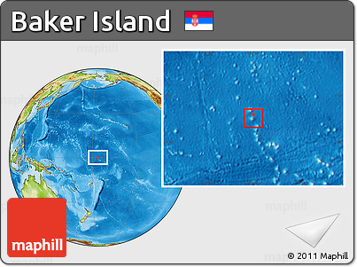 Blank Location Map of Baker Island, physical outside