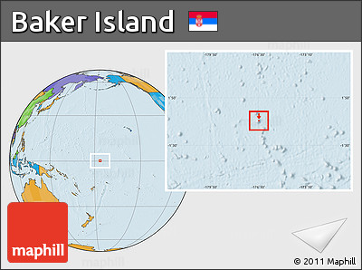 Blank Location Map of Baker Island, political outside
