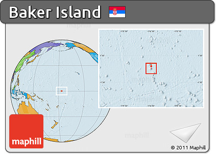 Blank Location Map of Baker Island, political outside