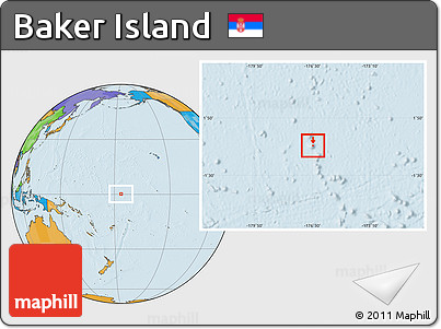 Blank Location Map of Baker Island, political outside