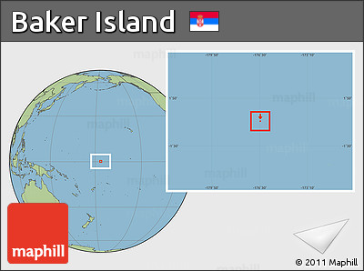 Blank Location Map of Baker Island, savanna style outside