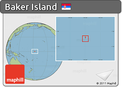 Blank Location Map of Baker Island, savanna style outside