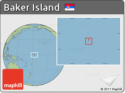 Blank Location Map of Baker Island, savanna style outside