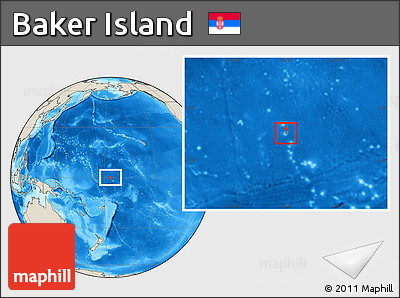 Blank Location Map of Baker Island, shaded relief outside