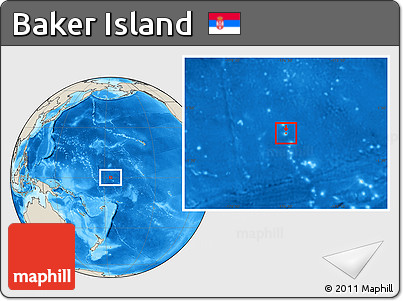 Blank Location Map of Baker Island, shaded relief outside
