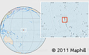 Political Location Map of Baker Island, lighten, semi-desaturated, land only