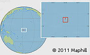 Political Location Map of Baker Island, savanna style outside